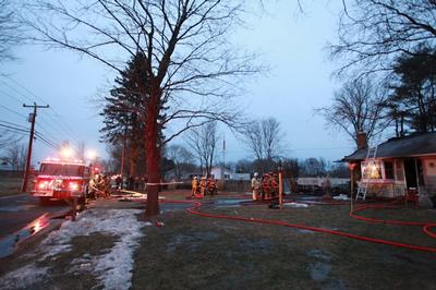 Cronin Hill Rd House Fire - The scene after extinguishment and overhaul. Mutual Aid companies have been released.